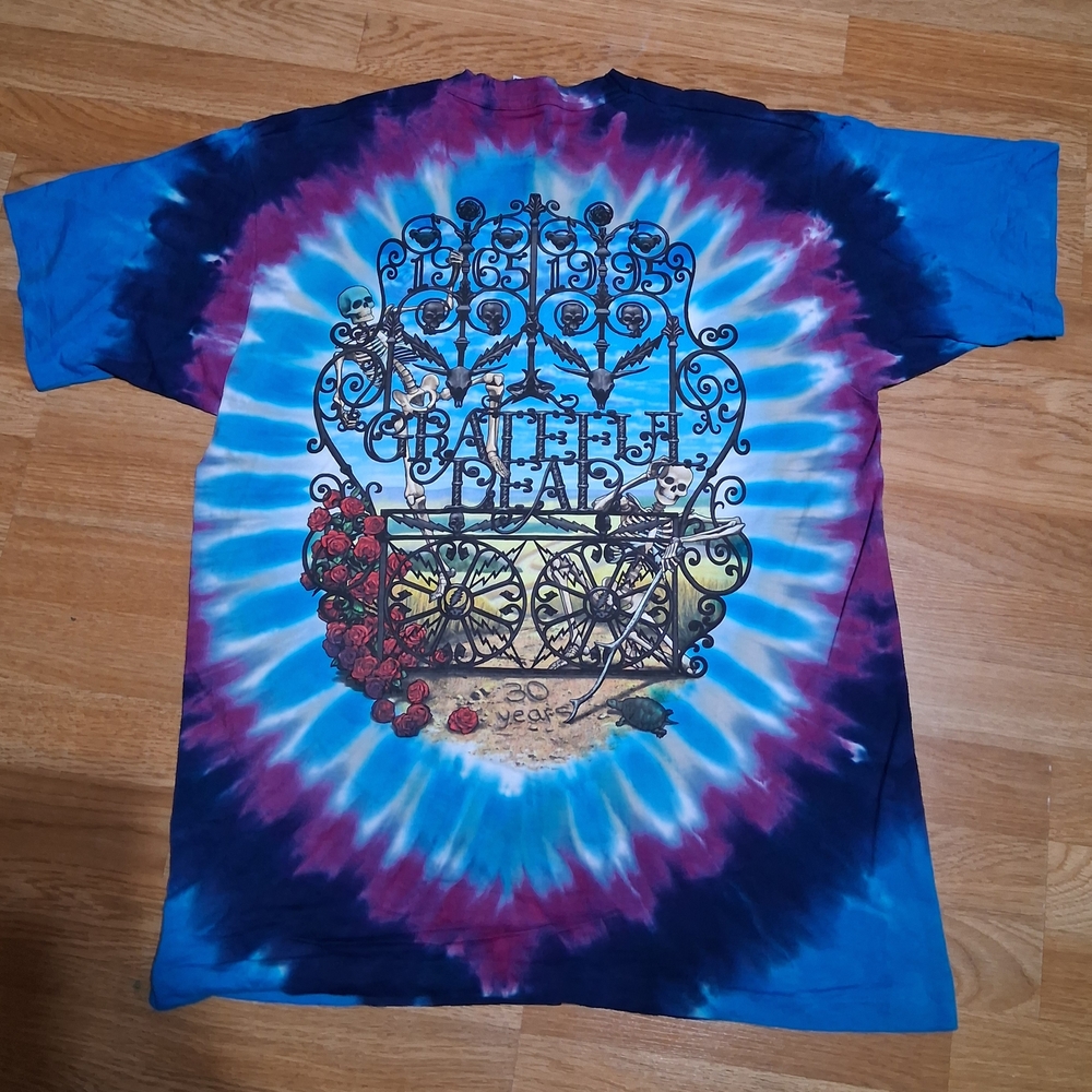 Liquid Blue Purple and Blue Tie-Dye Grateful Dead  T-Shirt Made In Usa Sz XL - Picture 2 of 12